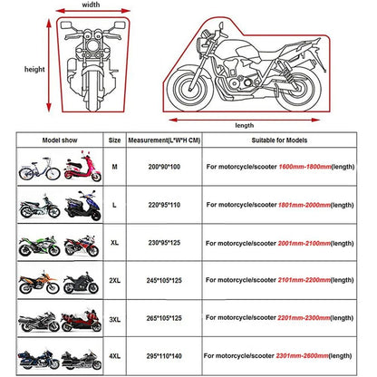 Waterproof Motorcycle Cover Dustproof UV Protective Indoor Outdoor Scooter Cover 6