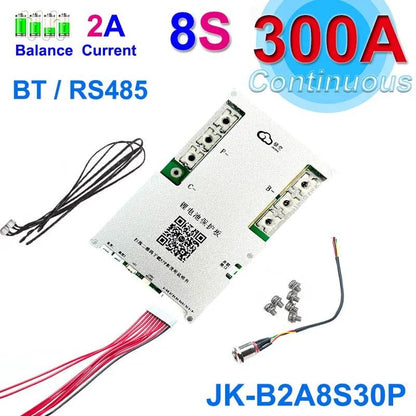 Smart Bluetooth Active Balance BMS For LiIon LiFePo4 LTO Batteries 4S24S 200A300A 29