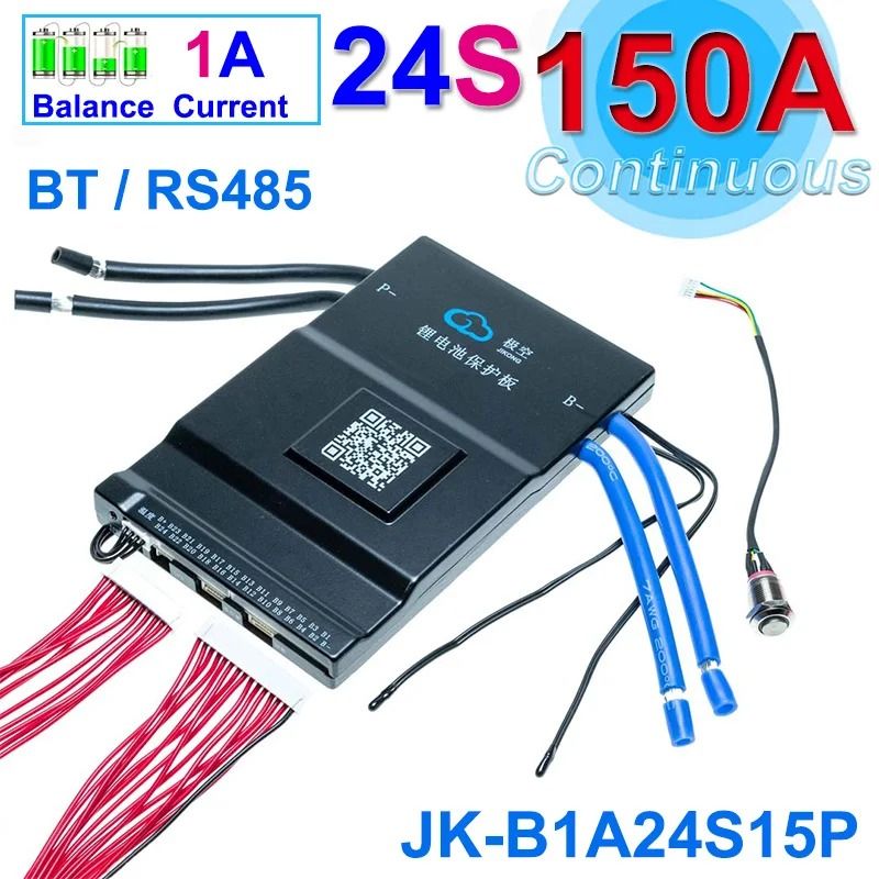 Smart Bluetooth Active Balance BMS For LiIon LiFePo4 LTO Batteries 4S24S 200A300A 22