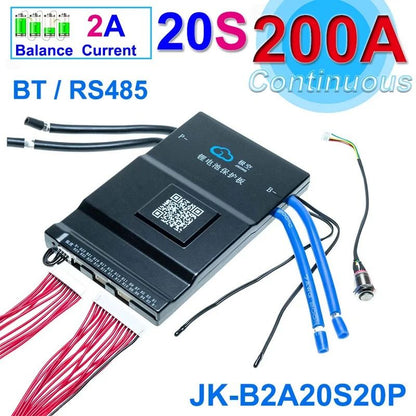Smart Bluetooth Active Balance BMS For LiIon LiFePo4 LTO Batteries 4S24S 200A300A 24