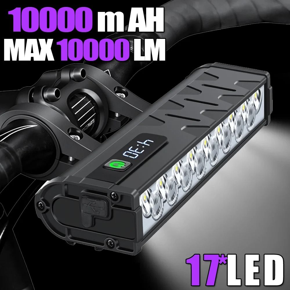 Rechargeable Bicycle Headlight 300010000 Lumens Waterproof Cycling Lamp With Power Bank Function 1