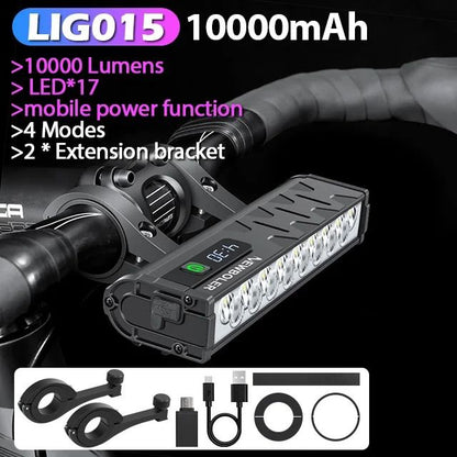 Rechargeable Bicycle Headlight 300010000 Lumens Waterproof Cycling Lamp With Power Bank Function 12