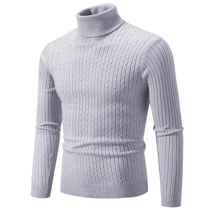 Mens High Neck Knitted Turtleneck Pullover Winter Sweater 2
