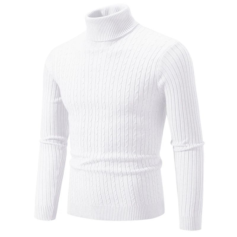 Mens High Neck Knitted Turtleneck Pullover Winter Sweater 3