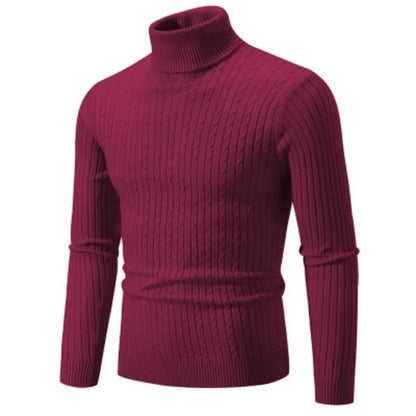 Mens High Neck Knitted Turtleneck Pullover Winter Sweater 10