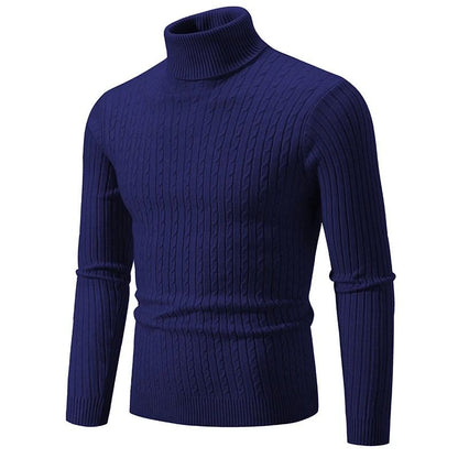 Mens High Neck Knitted Turtleneck Pullover Winter Sweater 12