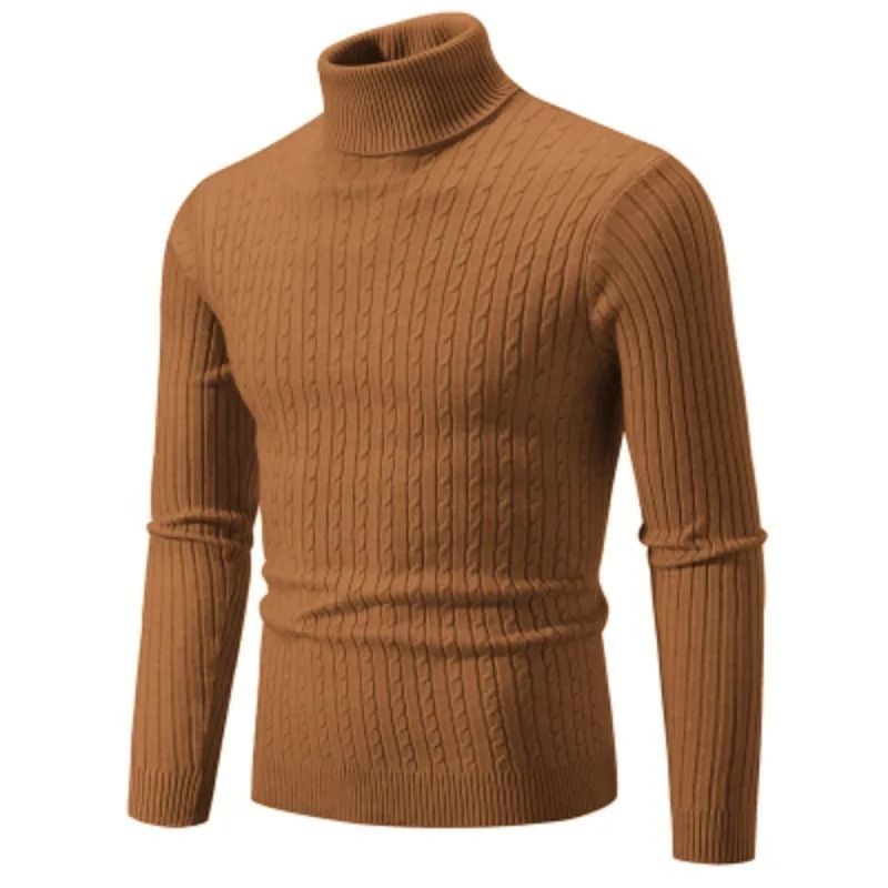 Mens High Neck Knitted Turtleneck Pullover Winter Sweater 13