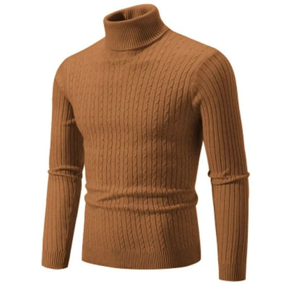 Mens High Neck Knitted Turtleneck Pullover Winter Sweater 13