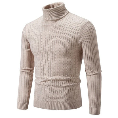 Mens High Neck Knitted Turtleneck Pullover Winter Sweater 8