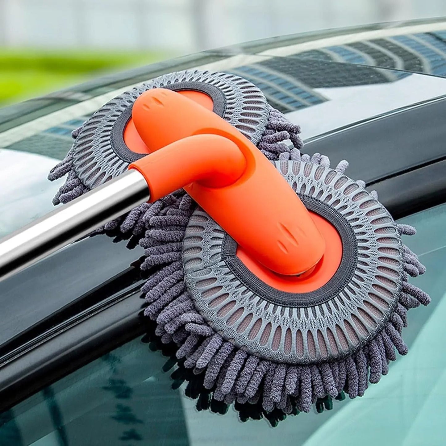 Car Wash Mop Long Handle Retractable Cleaning Brush With Microfiber Head For Cars Boats RV Trucks 1
