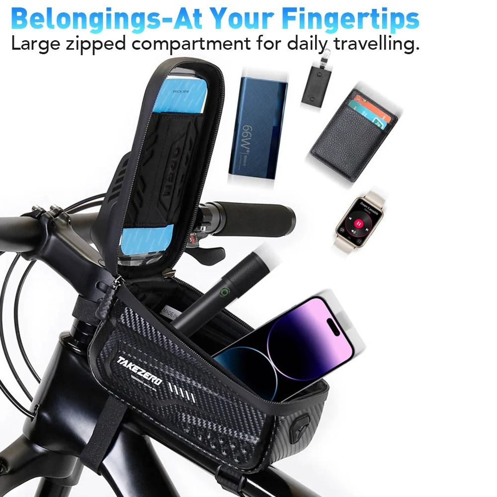 Waterproof Bicycle Frame Bag With Touch Screen Phone Case For 65 Inch Devices 3