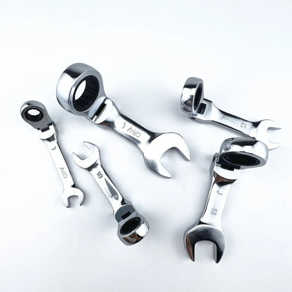 Mini Ratchet Wrench With Movable Head DualPurpose Open End LaborSaving Tool 3