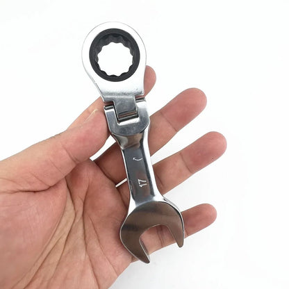 Mini Ratchet Wrench With Movable Head DualPurpose Open End LaborSaving Tool 4