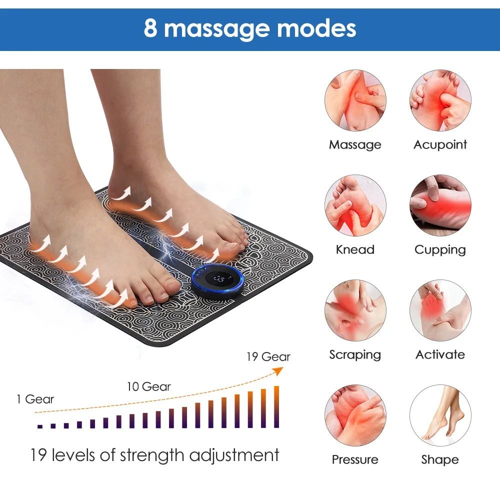 EMS Foot Massager Pad With Electric Muscle Stimulation And Acupoint Therapy 4
