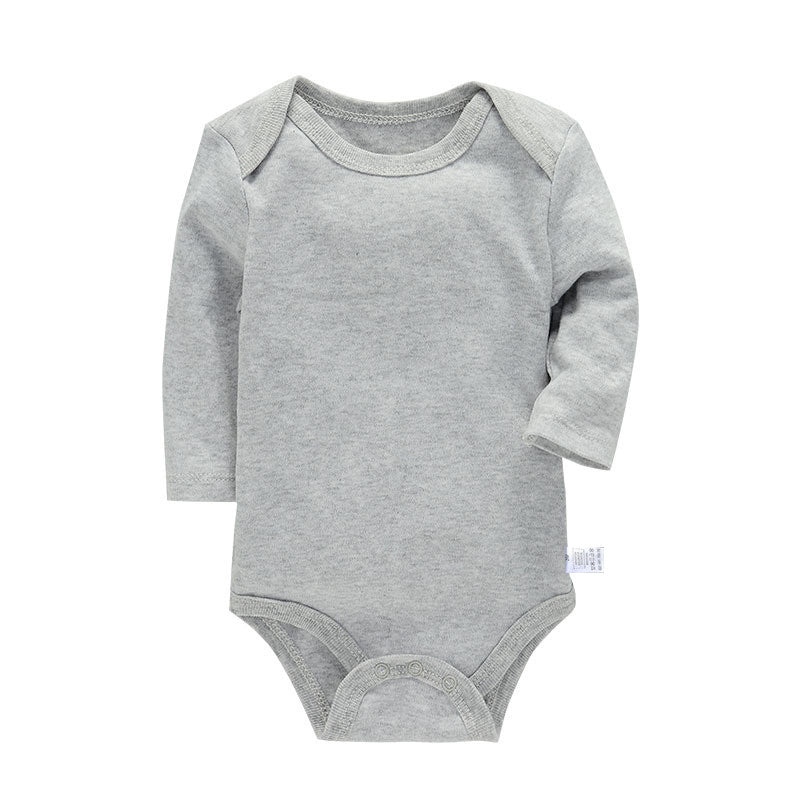 Solid Cotton Bodysuit For Newborns Four Season Long Sleeve Infant Baby Girls Boys Jumpsuit Romper Soft Breathable Fit