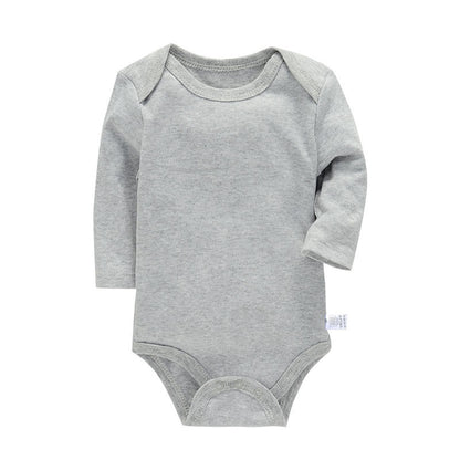 Solid Cotton Bodysuit For Newborns Four Season Long Sleeve Infant Baby Girls Boys Jumpsuit Romper Soft Breathable Fit