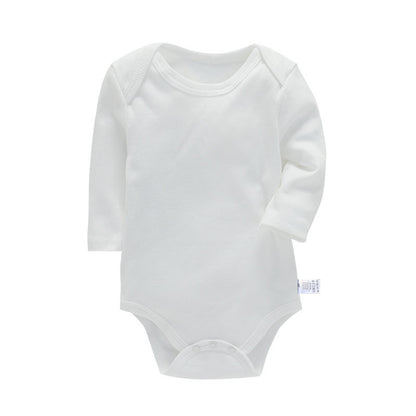 Solid Cotton Bodysuit For Newborns Four Season Long Sleeve Infant Baby Girls Boys Jumpsuit Romper Soft Breathable Fit