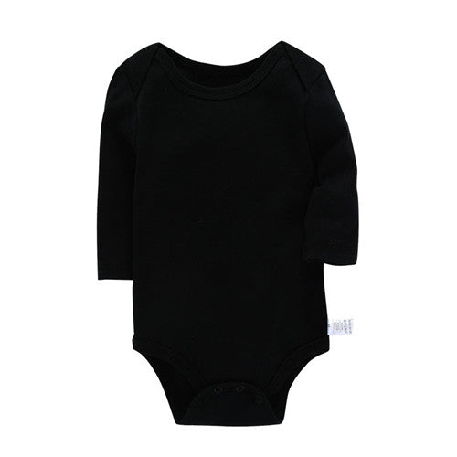 Solid Cotton Bodysuit For Newborns Four Season Long Sleeve Infant Baby Girls Boys Jumpsuit Romper Soft Breathable Fit