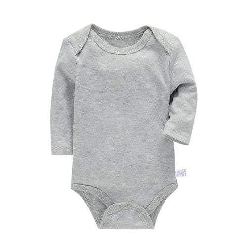 Solid Cotton Bodysuit For Newborns Four Season Long Sleeve Infant Baby Girls Boys Jumpsuit Romper Soft Breathable Fit