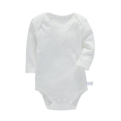 Solid Cotton Bodysuit For Newborns Four Season Long Sleeve Infant Baby Girls Boys Jumpsuit Romper Soft Breathable Fit