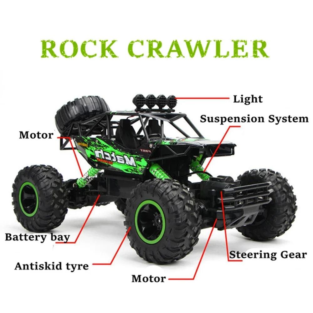 4WD RC OffRoad Car With Shockproof Suspension And 24GHz Remote Control  112  116 Scale 2