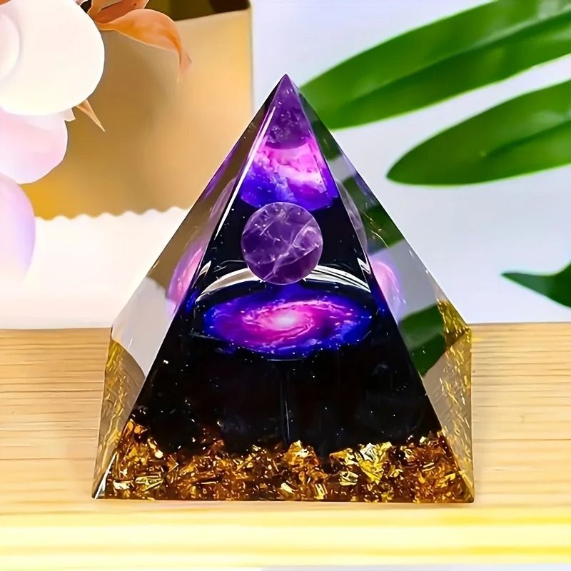 Amethyst Crystal Ball Pyramid Home Decor Raw Stone for Stress Relief