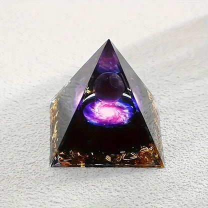 Amethyst Crystal Ball Pyramid Home Decor Raw Stone For Stress Relief 2
