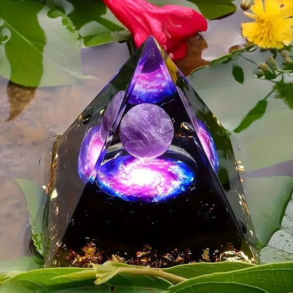 Amethyst Crystal Ball Pyramid Home Decor Raw Stone For Stress Relief 5
