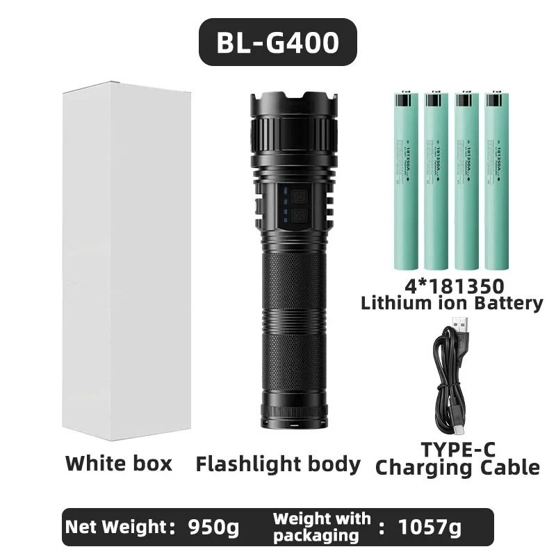 High Power LED Flashlight  Super Bright Rechargeable Tactical Torch For Camping And Outdoor Use 12