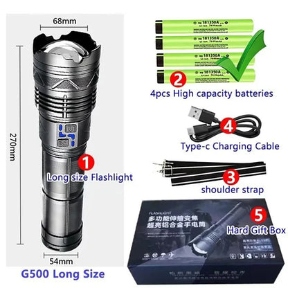 High Power LED Flashlight  Super Bright Rechargeable Tactical Torch For Camping And Outdoor Use 7