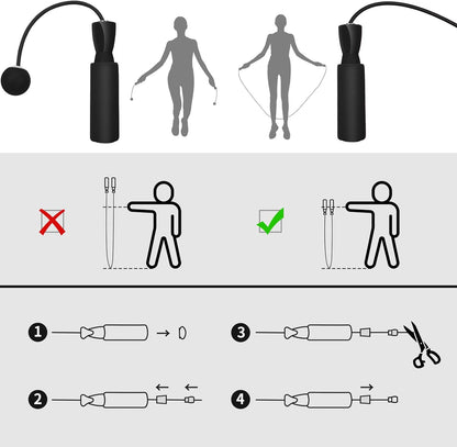 Fitness Jump Rope With Big Ball, Heavy Cordless Skipping Rope for Fat Burning, Suitable for Household Indoor Sports