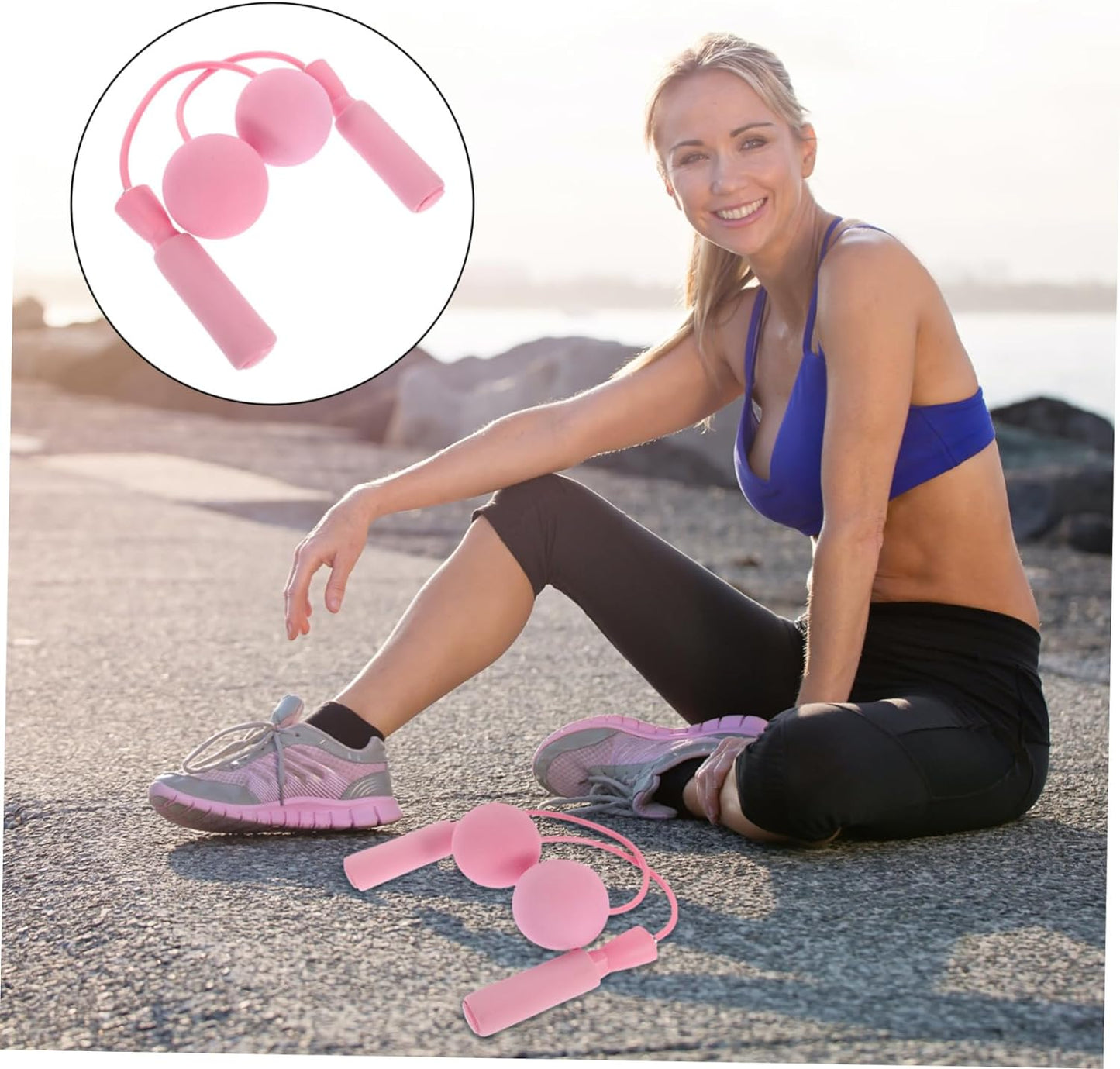 Fitness Jump Rope With Big Ball, Heavy Cordless Skipping Rope for Fat Burning, Suitable for Household Indoor Sports
