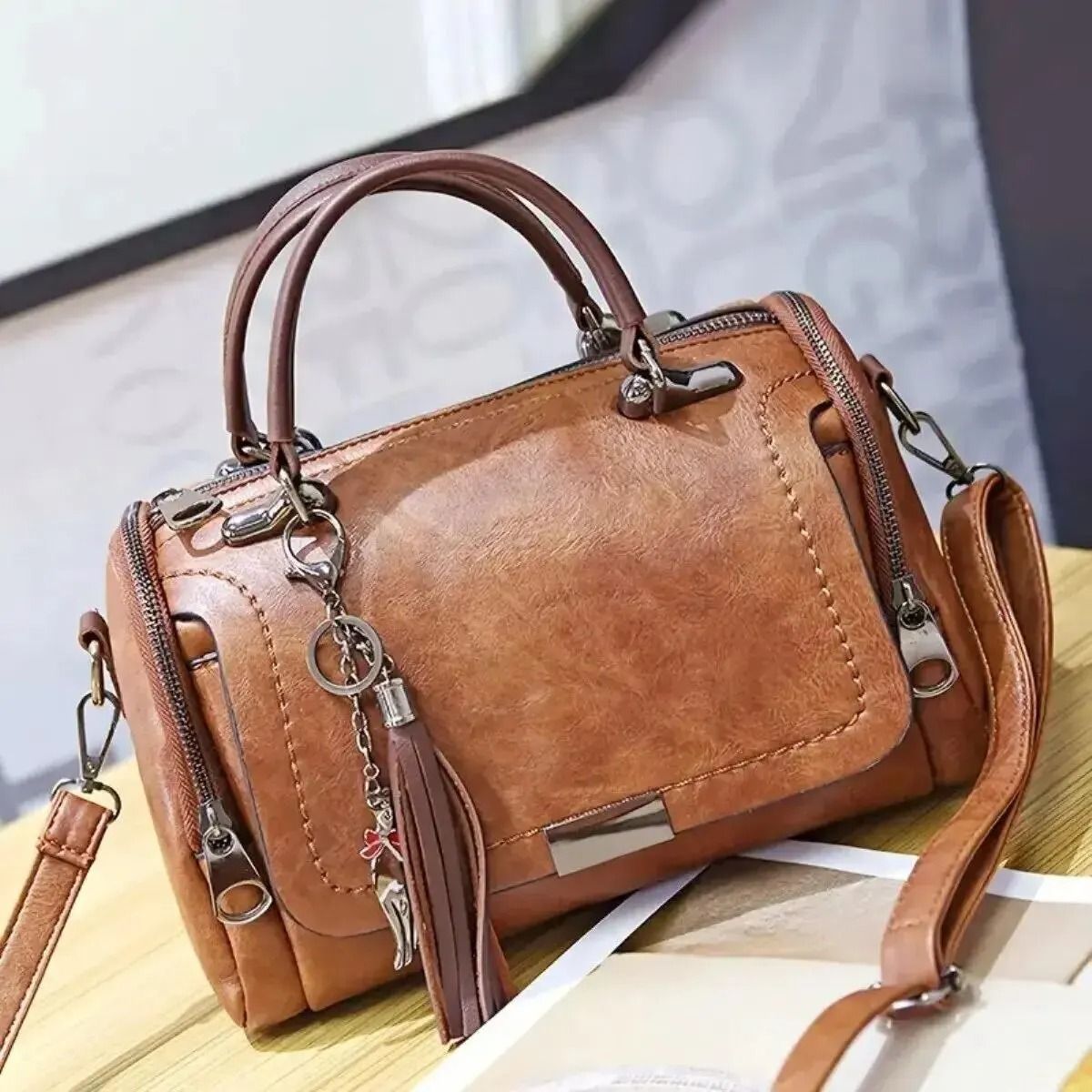 Elegant Tassel Shoulder Handbag With Large Capacity 7