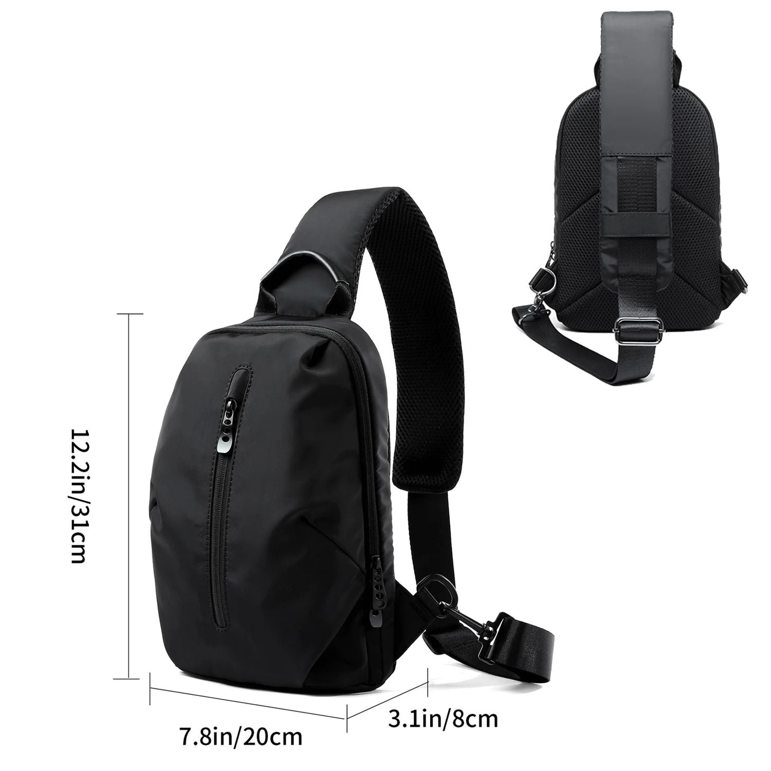 MOYYI Simple Waterproof Nylon Sling Bag Lightweight Crossbody Travel Chest Bag 6