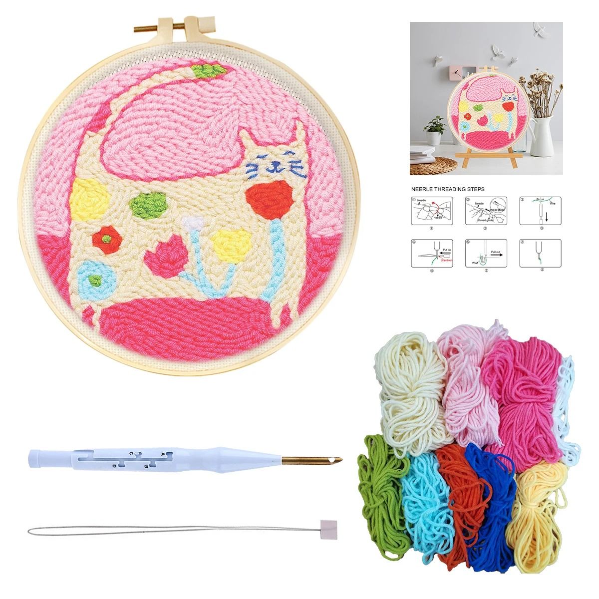 Animal Punch Needle Embroidery Craft Kit For Beginners 1
