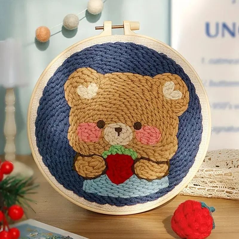 Animal Punch Needle Embroidery Craft Kit For Beginners 12