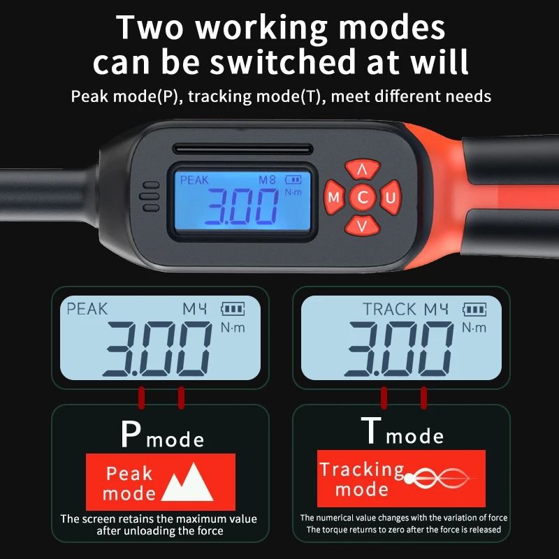 Digital Torque Wrench 1.5 to 340Nm with LED and Buzzer Alert