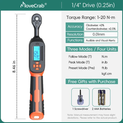 Digital Torque Wrench 15 To 340Nm With LED And Buzzer Alert 5