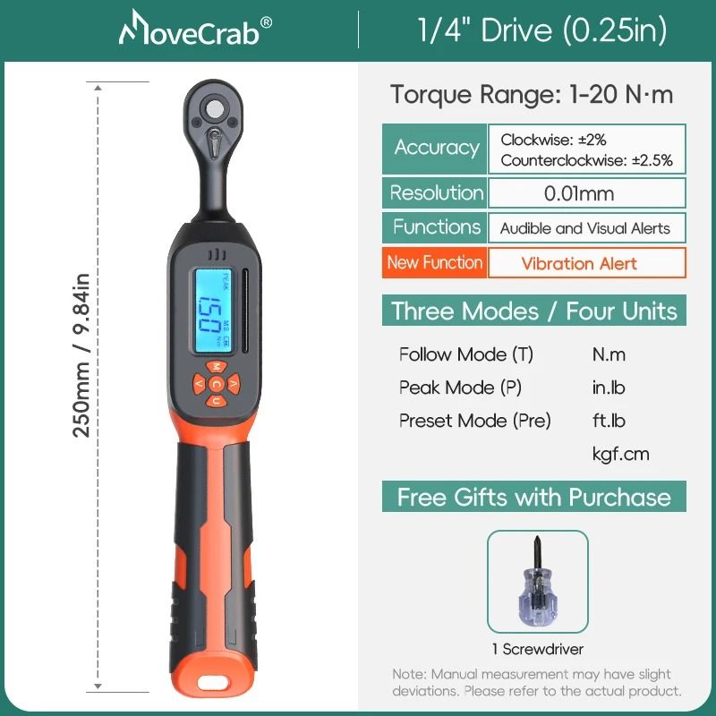 Digital Torque Wrench 15 To 340Nm With LED And Buzzer Alert 11
