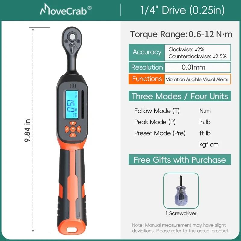 Digital Torque Wrench 15 To 340Nm With LED And Buzzer Alert 17