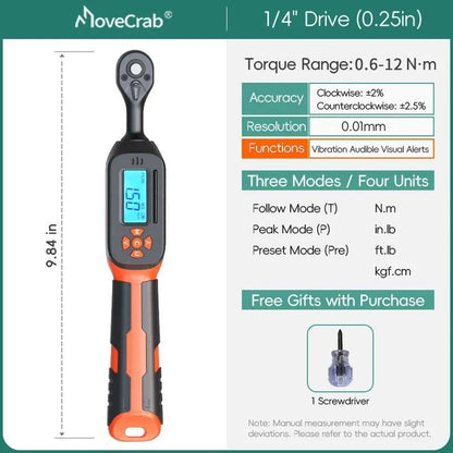 Digital Torque Wrench 15 To 340Nm With LED And Buzzer Alert 17