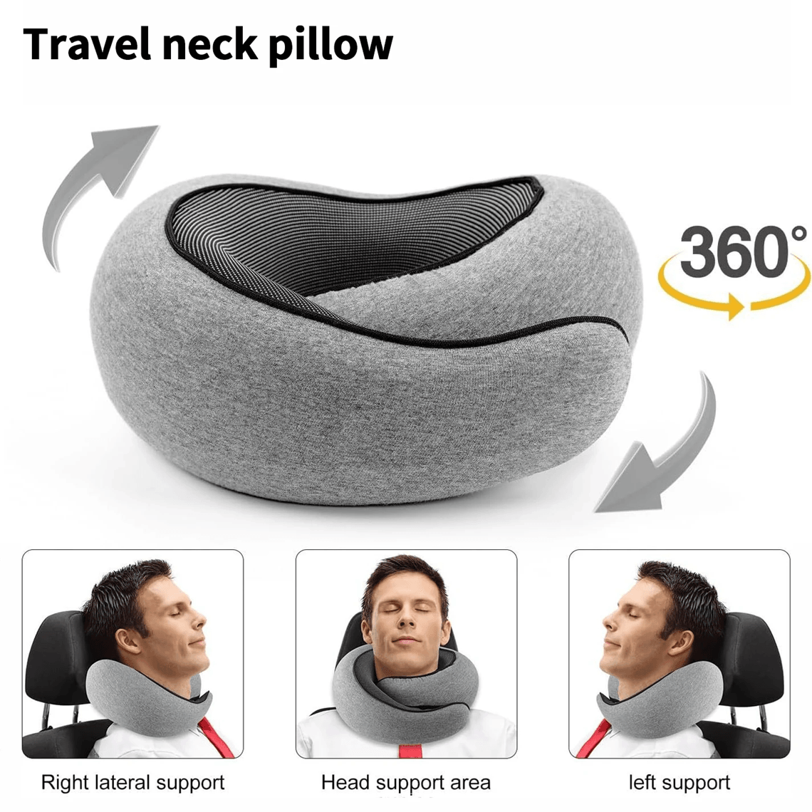 SnailStyle Memory Foam Travel Neck Pillow Support Soft Break Sleep Rest