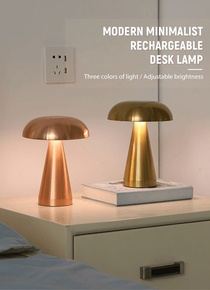 Retro Rechargeable Mushroom LED Table Lamp Warm Touch Sensor Nightlight