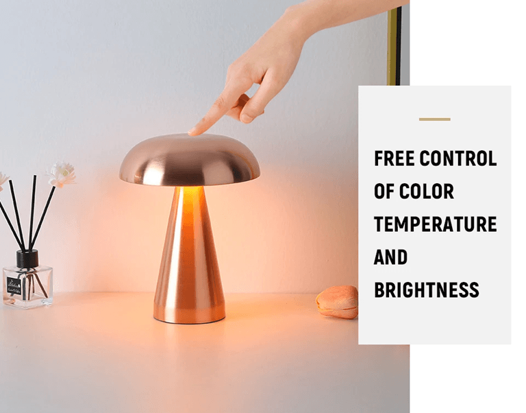 Retro Rechargeable Mushroom LED Table Lamp Warm Touch Sensor Nightlight 2