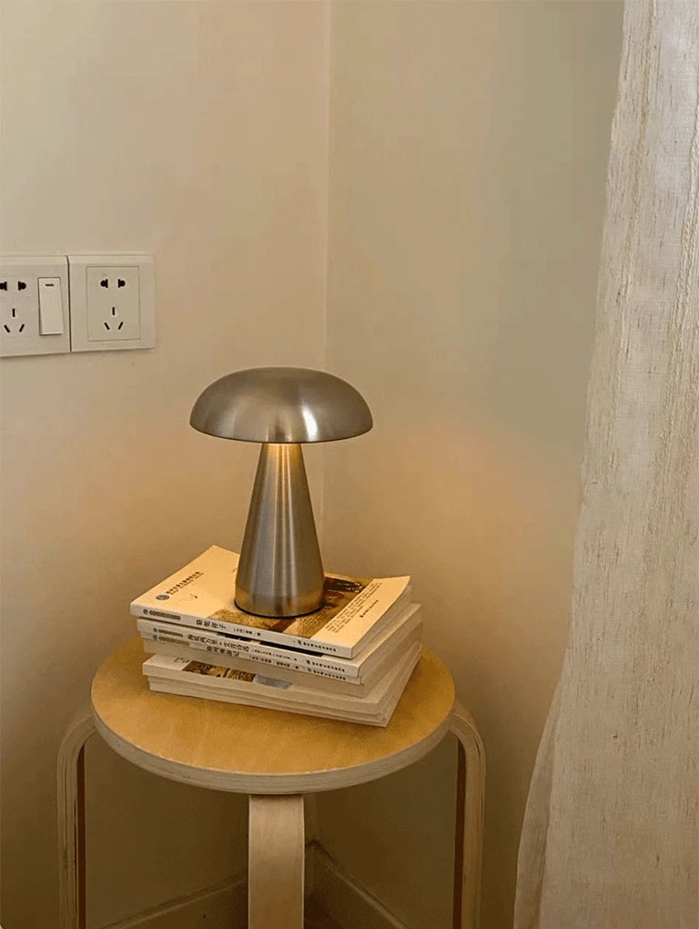 Retro Rechargeable Mushroom LED Table Lamp Warm Touch Sensor Nightlight 4