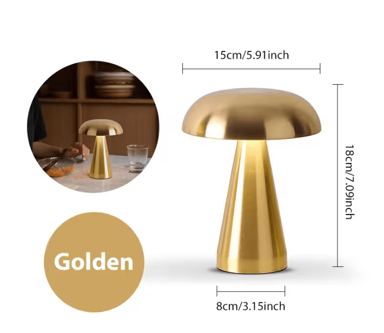 Retro Rechargeable Mushroom LED Table Lamp Warm Touch Sensor Nightlight 7