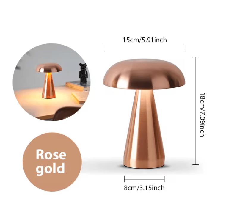 Retro Rechargeable Mushroom LED Table Lamp Warm Touch Sensor Nightlight 8