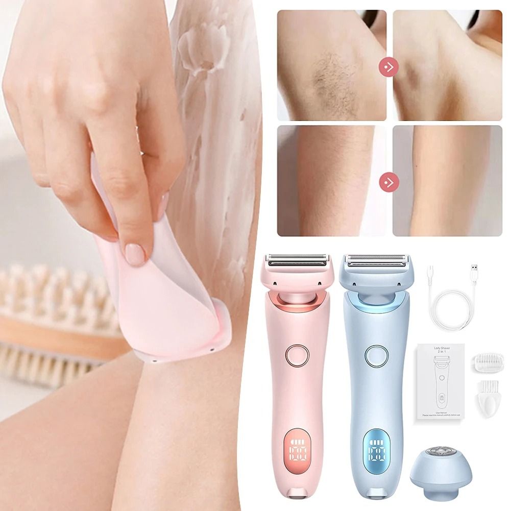 Waterproof 2 in 1 Bikini and Underarm Face Shaver for Women