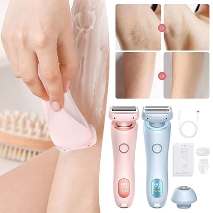 Waterproof 2 in 1 Bikini and Underarm Face Shaver for Women
