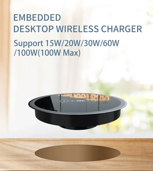 Embedded Fast Wireless Desk Charger Compact Inductive Charging Pad